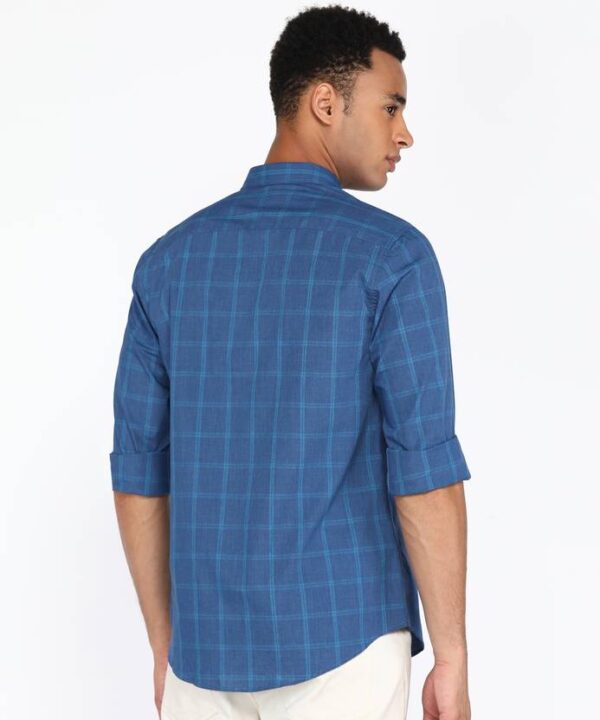 Men Slim Fit Checkered Formal Shirt - Image 4