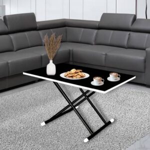 EuroQon Foldable Dual Height Adjustable Engineered Wood Coffee Table  (Finish Color - Orange, Pre-assembled)