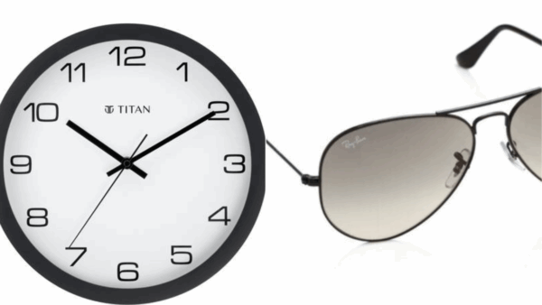 Titan Analog 30 cm X 30 cm Wall Clock (Black, With Glass, Standard)    UV Protection Aviator Sunglasses (58) (For Men & Women, Grey)