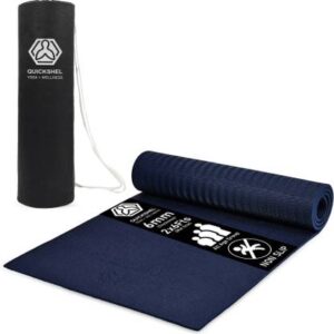 Quick Shel Anti-Skid Yoga Gym Exercise 6mm Yoga Mat for women men With Bag Navy Blue 6 mm Yoga Mat