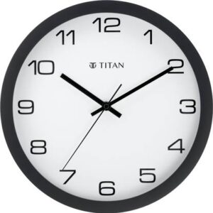 Titan Analog 30 cm X 30 cm Wall Clock  (Black, With Glass, Standard)